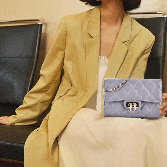 Small Quilted Crossbody Bag for Women - Phone Purse with Card Slots,Trendy Shoul - Picture 2 of 7